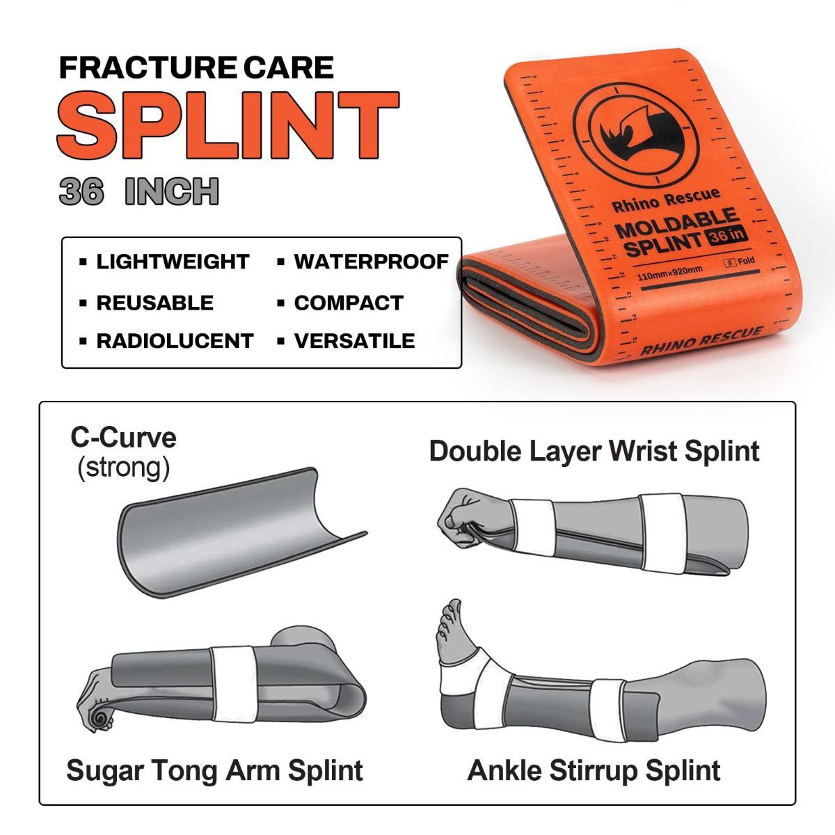 emergency splint kit, moldable splints, first aid splint, immobilization support, outdoor first aid, household first aid, fracture care, sprain support, Australian first aid kit - Red - Size set
