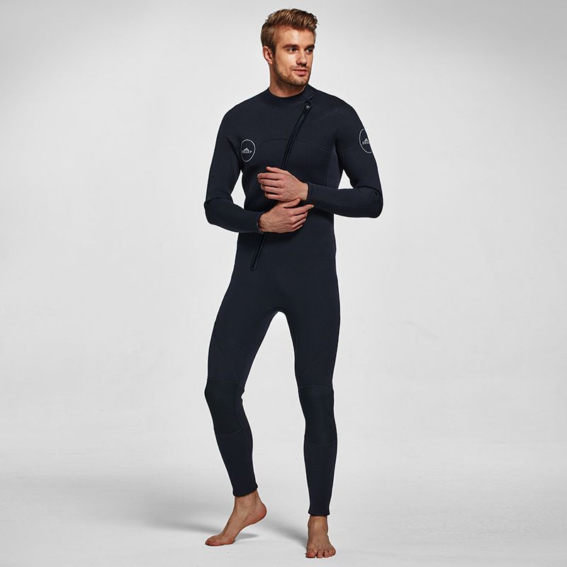 3MM Men's Full Wetsuit – 4-Way Stretch, UPF 50+, Thermal & Scratch Resistant for Diving & Surfing - Black - Size M