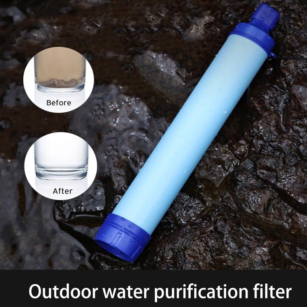 Portable Water Filter with Carbon Filter for Emergency Camping Hiking