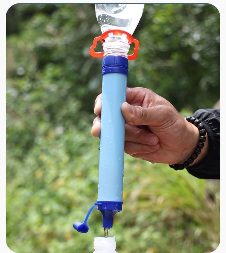 Portable Water Filter with Carbon Filter for Emergency Camping Hiking