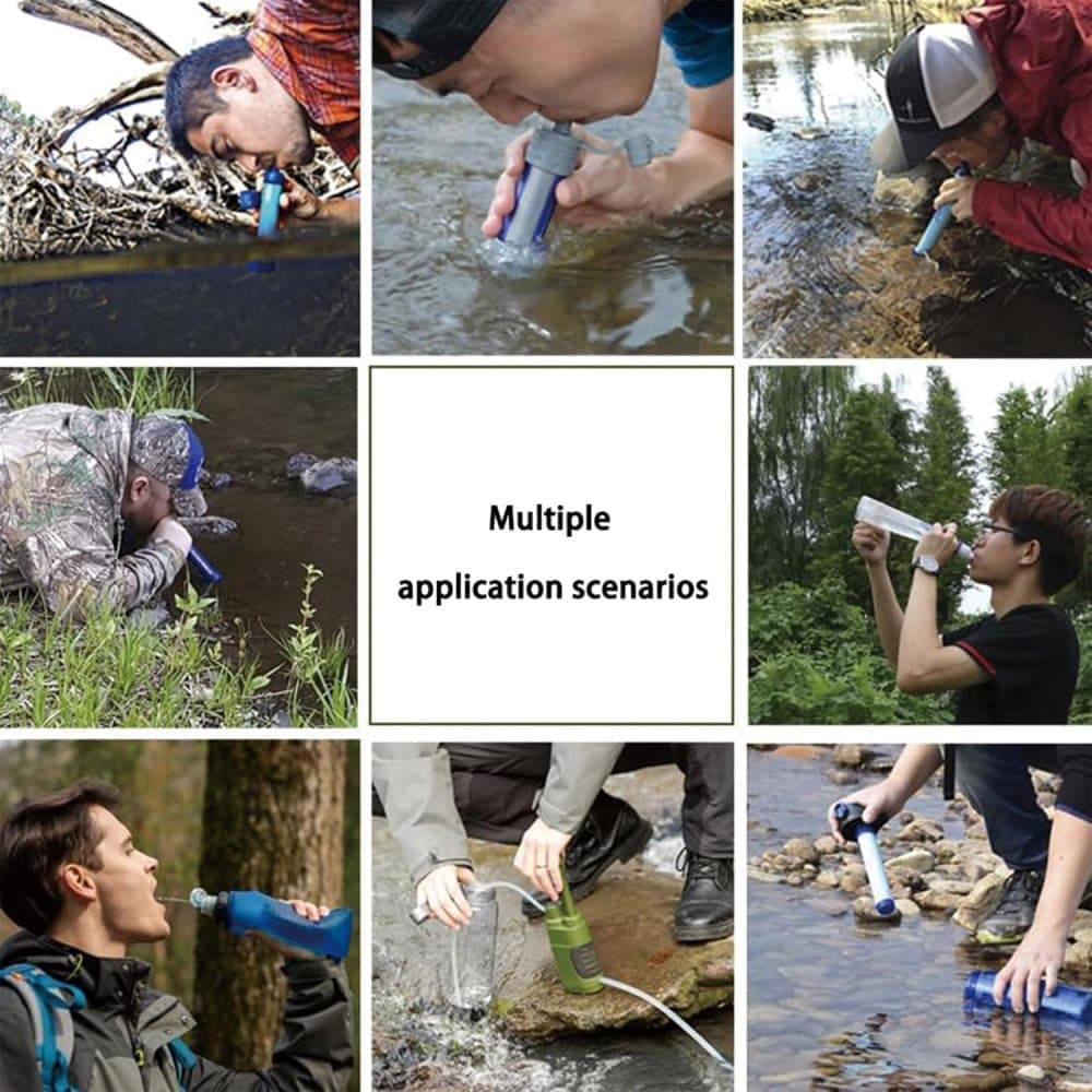 Portable Water Filter with Carbon Filter for Emergency Camping Hiking