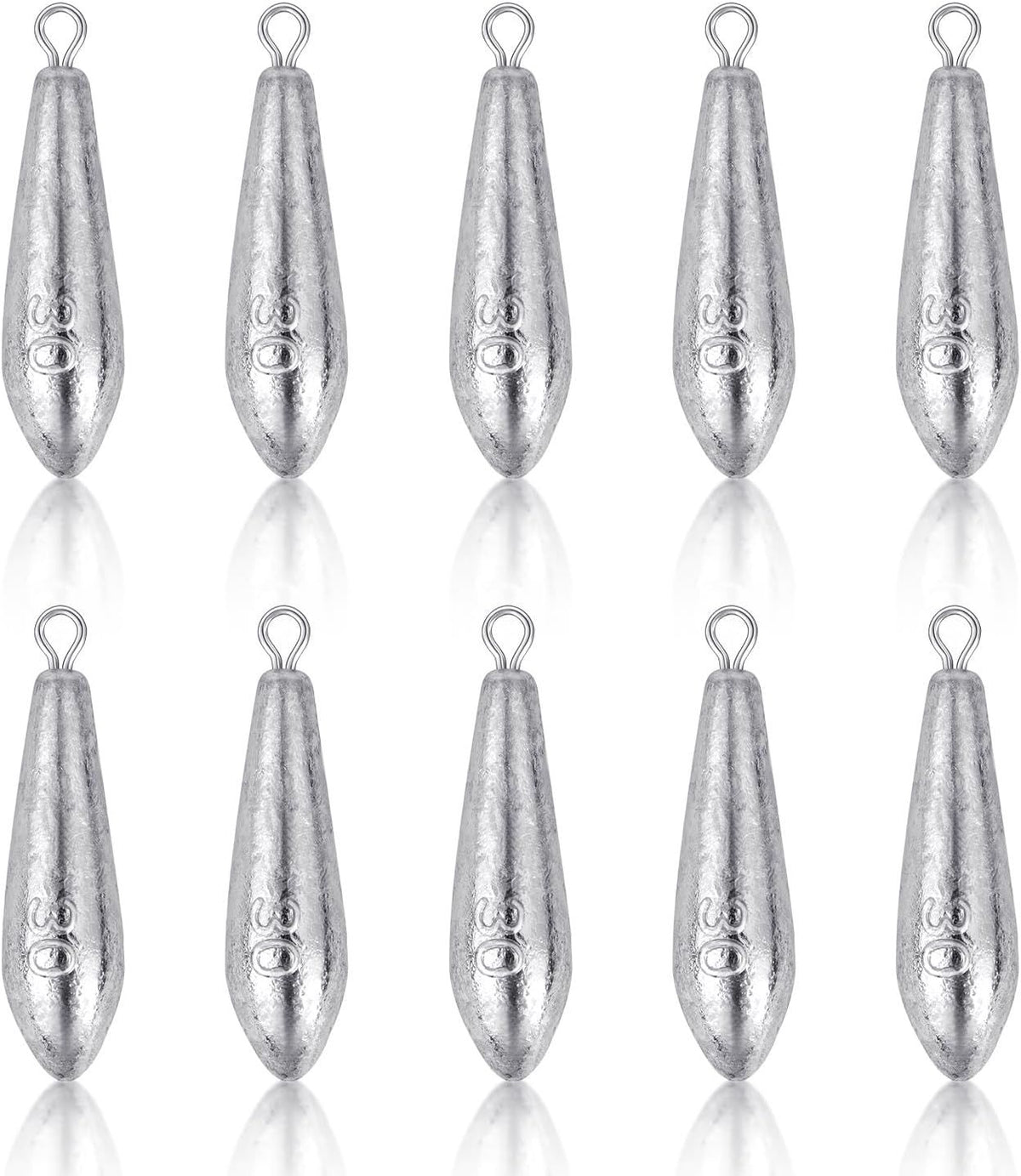 10 Pack Drop Shot Fishing Weights, Lead Bottom Sinkers for Bass Fishing Rigs, Soft Plastics, Freshwater Lures and Tackle Boxes