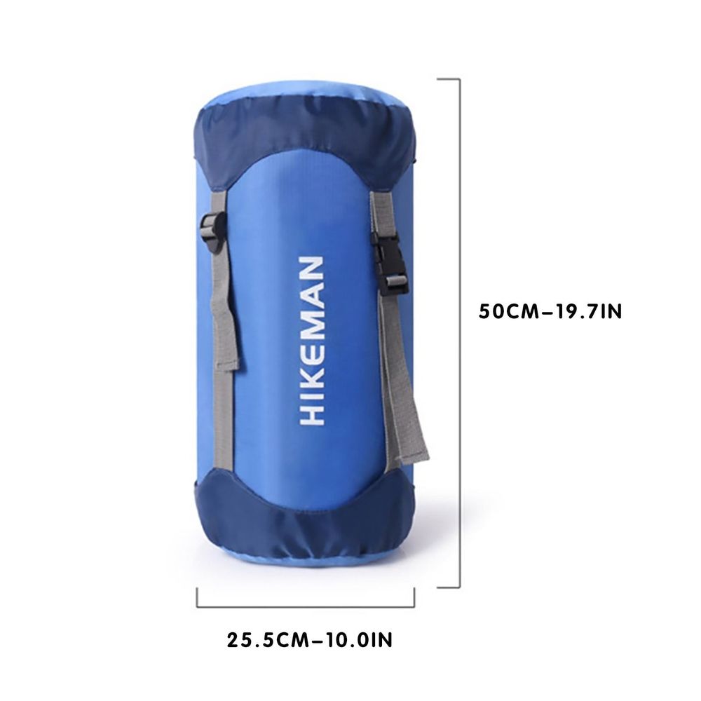 Nylon Compression Stuff Sack, 25L Lightweight Sleeping Bag Compression Sack Great for Backpacking, Hiking and Camping, Blue - (Sleeping Bag Not Included)