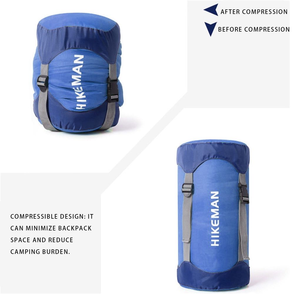 Nylon Compression Stuff Sack, 25L Lightweight Sleeping Bag Compression Sack Great for Backpacking, Hiking and Camping, Blue - (Sleeping Bag Not Included)