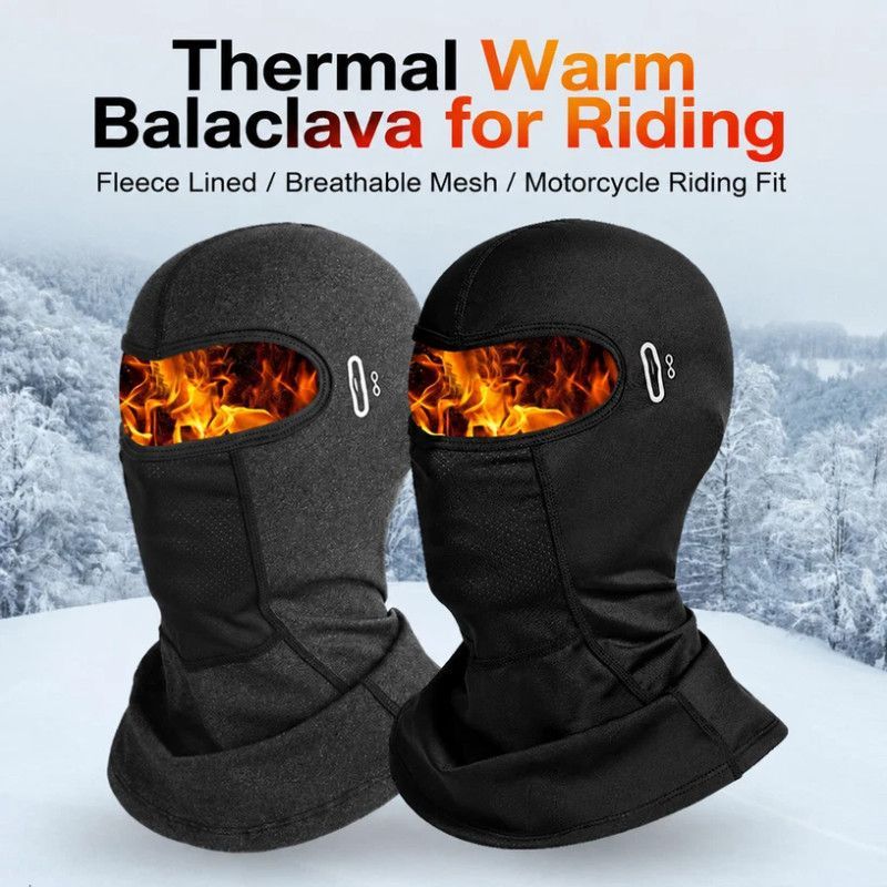 Thermal Ski Neck Gaiter, Grey Long Version, One Size, 2 Pcs