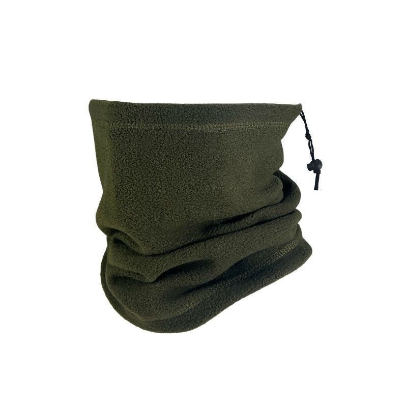 Value Ski Trip Pack Fleece Drawstring Neck Gaiters 2 Pcs, Army Green, Thermal Windproof Neck Warmer