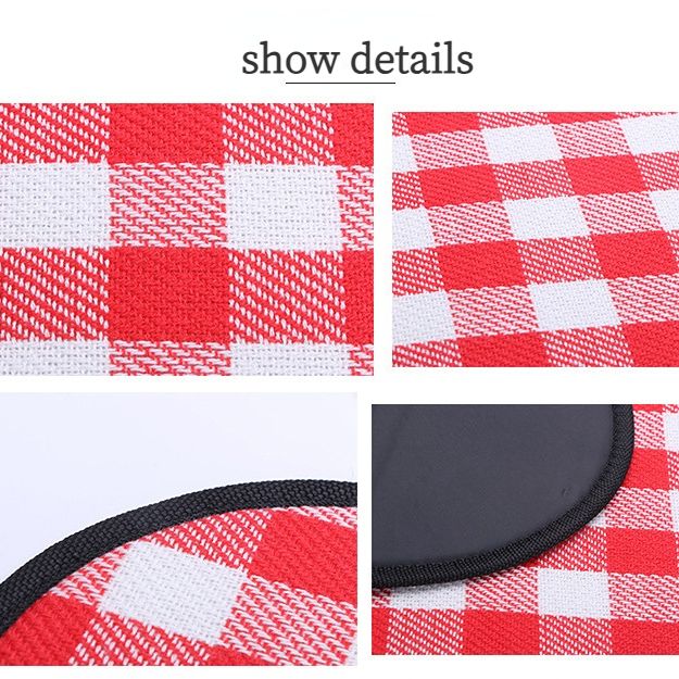 Outdoor Picnic Mat – 3-Layer Thickened Waterproof Camping Rug, Acrylic Sponge TPU, Portable Ground Sheet for Camping & Picnic.(150*200cm.[Leather strap] Blue and white check)