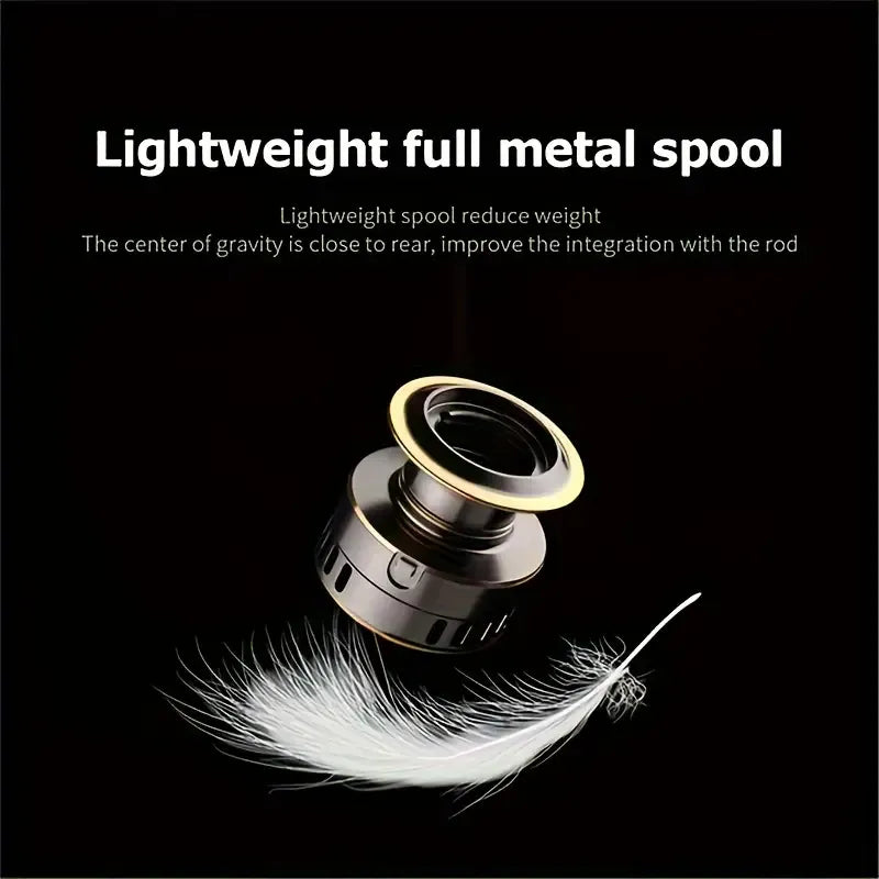 Spinning Reel Fishing Reel, Metal Spool, Metal Handle, 5.2:1 Gear Ratio, 10KG Drag, Smooth and Sensitive Line Output, Left/Right Hand Interchangeable, Rotating Fishing Reel, Suitable for Freshwater and Saltwater(HE6000)