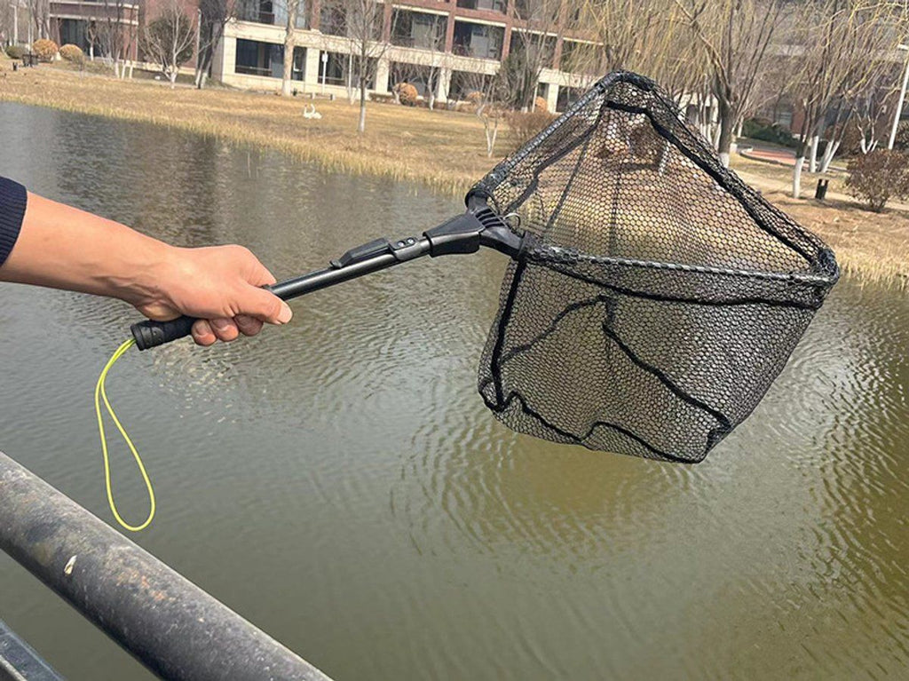 1 Piece Folding Fishing Landing Net, Black, 40 x 70 cm