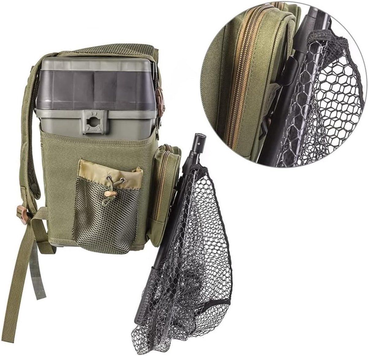 1 Piece Folding Fishing Landing Net, Black, 40 x 70 cm