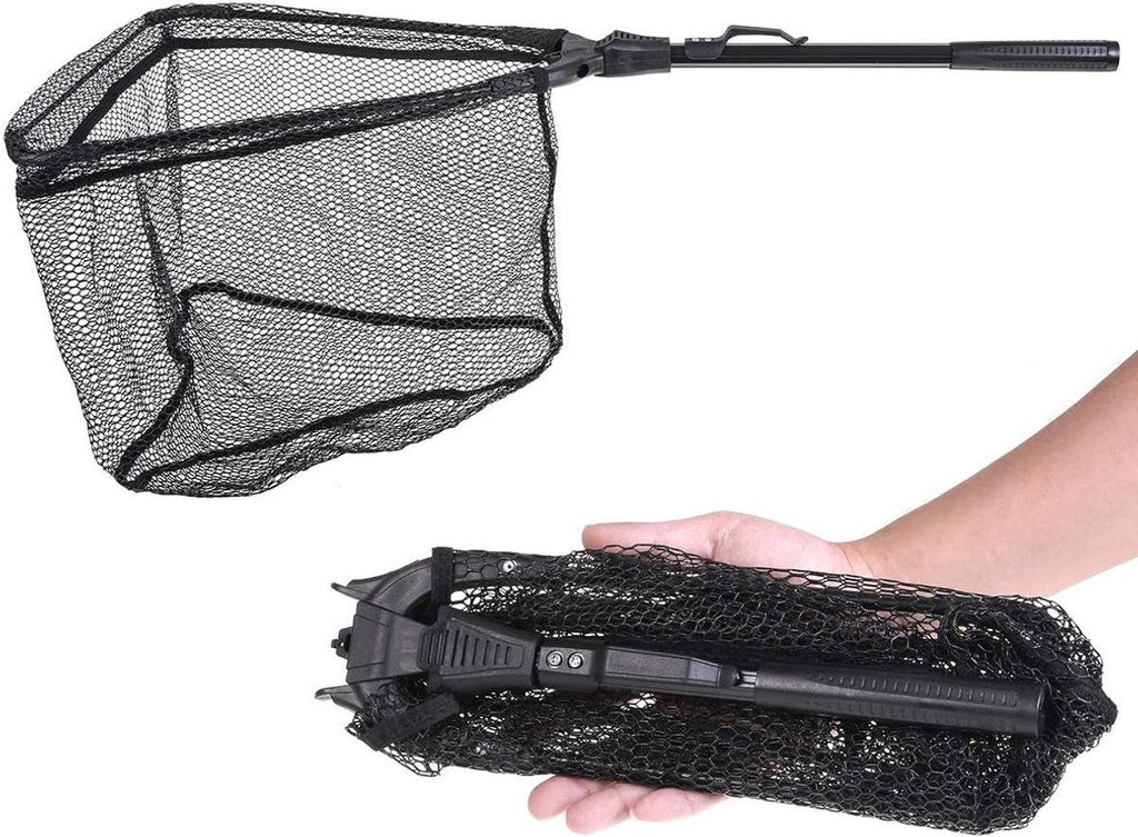 1 Piece Folding Fishing Landing Net, Black, 40 x 70 cm
