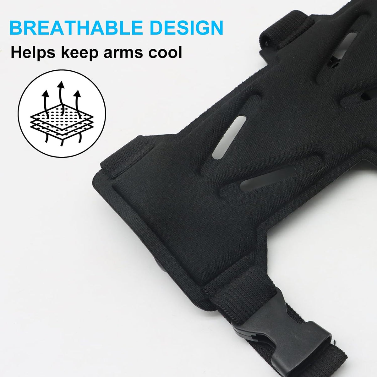 Archery Arm Guards - 1 Piece - Black - Adjustable - Wrist & Forearm Protection - Unisex - Suitable for Teens & Adults