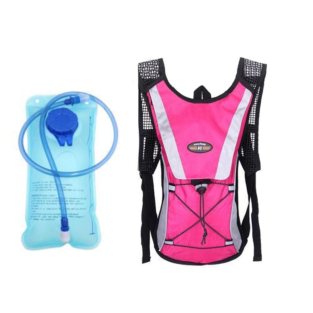 Hydration Backpack Pack with 2L Water Bladder Water Rucksack Backpack for Hiking Running Biking Pink