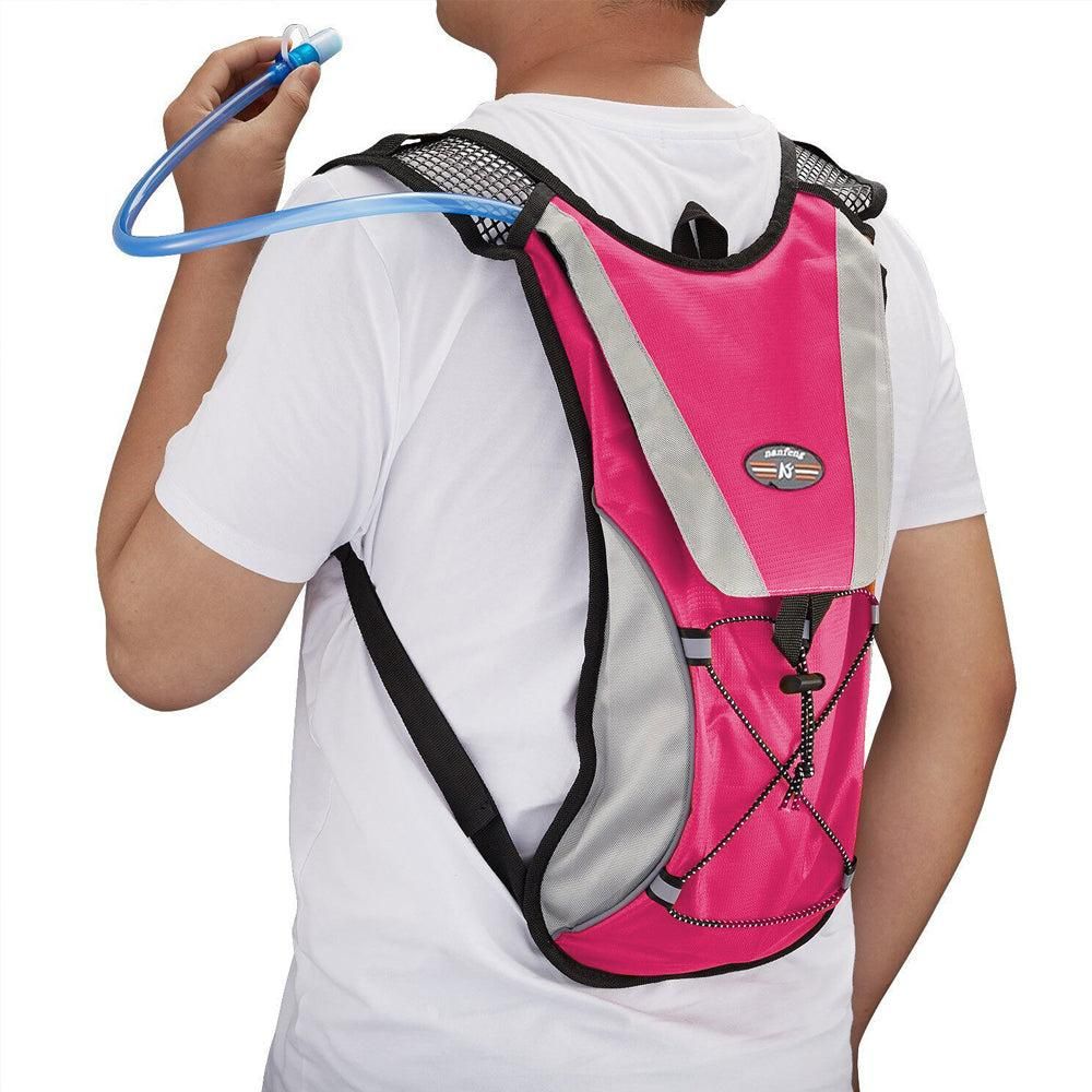 Hydration Backpack Pack with 2L Water Bladder Water Rucksack Backpack for Hiking Running Biking Pink