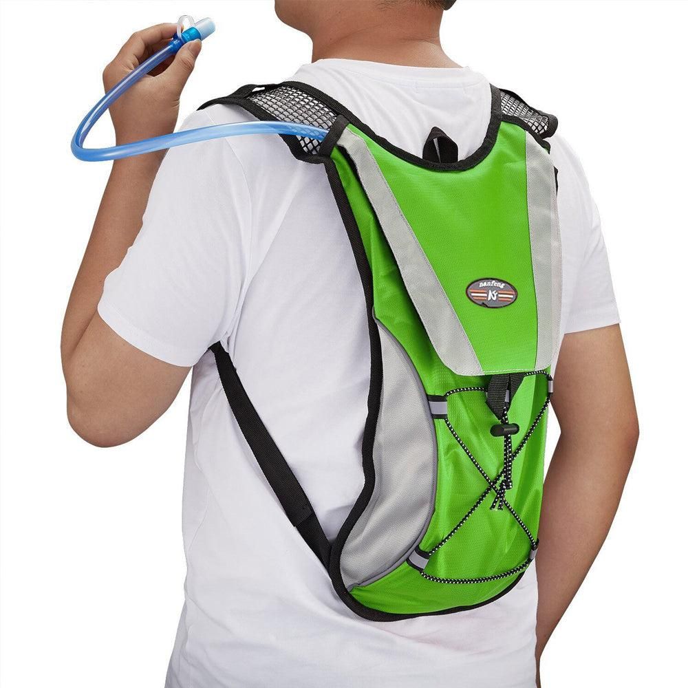 Hydration Backpack Pack with 2L Water Bladder Water Rucksack Backpack for Hiking Running Biking Green