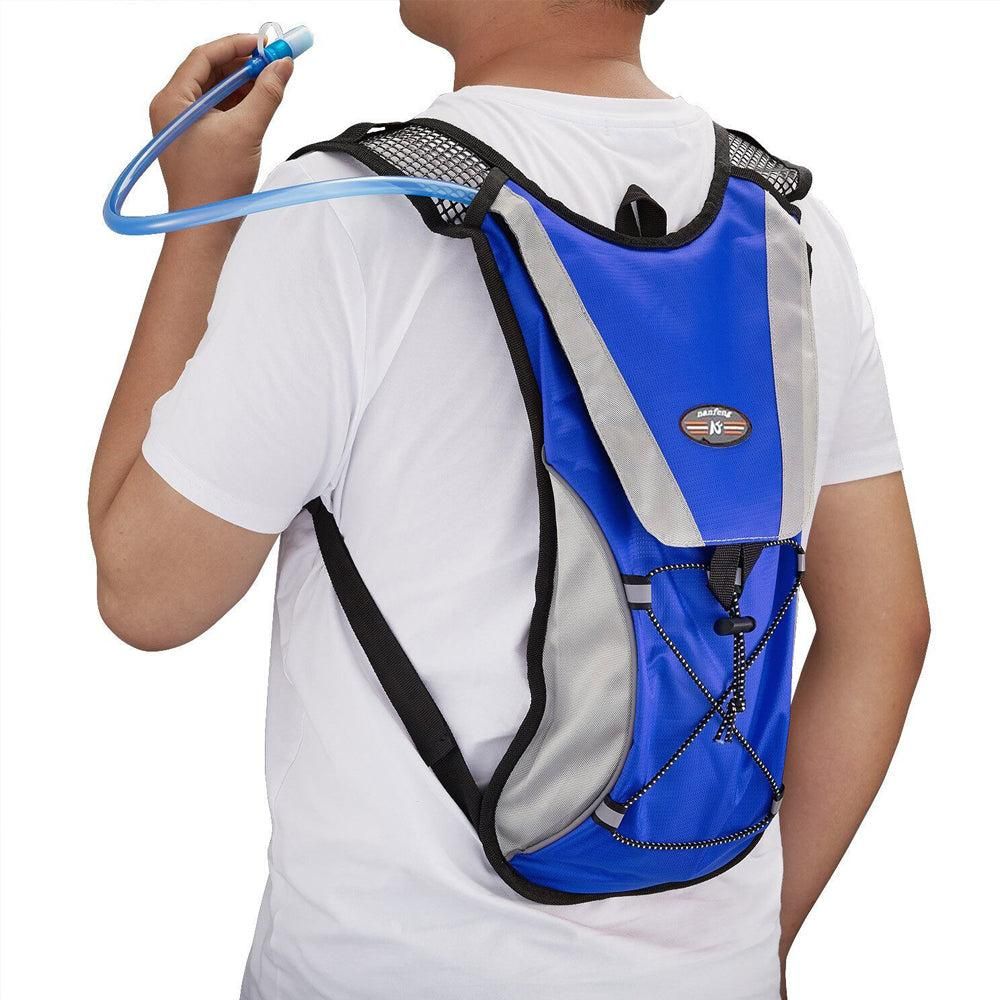 Hydration Backpack Pack with 2L Water Bladder Water Rucksack Backpack for Hiking Running Biking Blue
