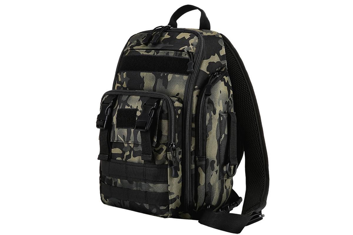 Fishing Tackle Backpack With Rod Holder Outdoor Shoulder Fishing Gear Bags - Green