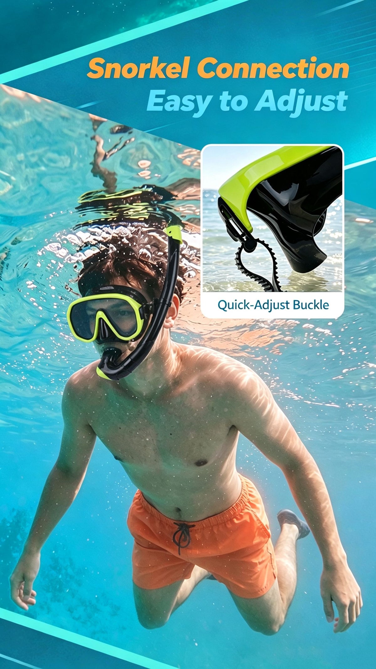 Outdoor Breathing Tube Glass Diving Set,yellow