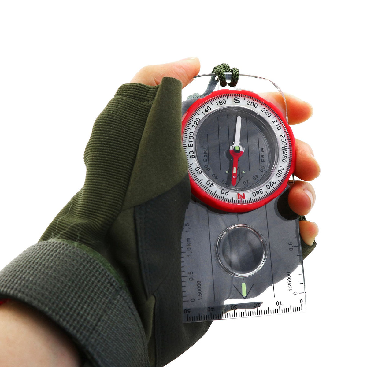 Camping Compass - Luminous Hiking Compass - Magnetic Survival Compass Professional Compass Navigation Map Reading