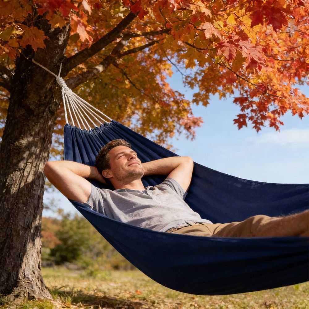 Heavy Duty Canvas Outdoor Hammock for Adults | Portable Tree Hammock for Camping, Beach, Backyard & Travel