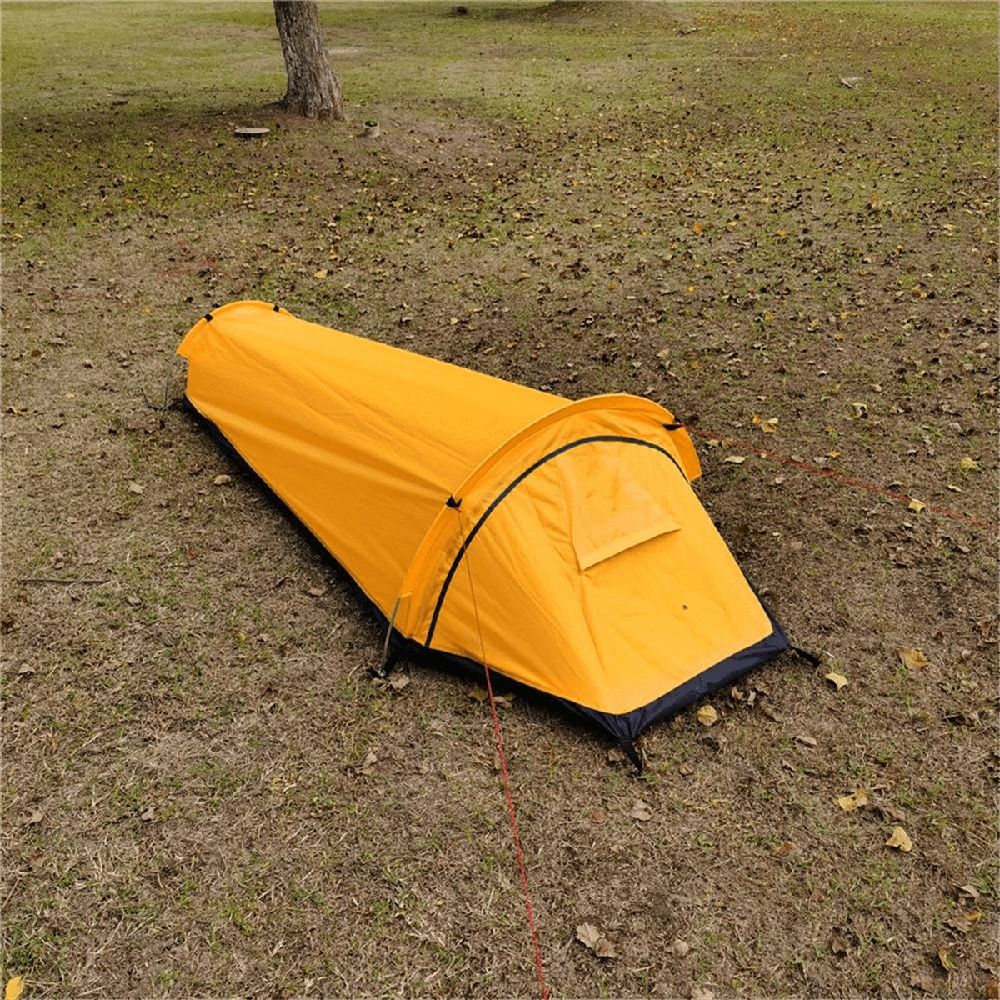 Outdoor Equipment Wild Camping Sleeping Bag Tent Single Person Hiking Camping Backpacking Tent Waterproof,B,1 x Backpacking Tent,Yellow