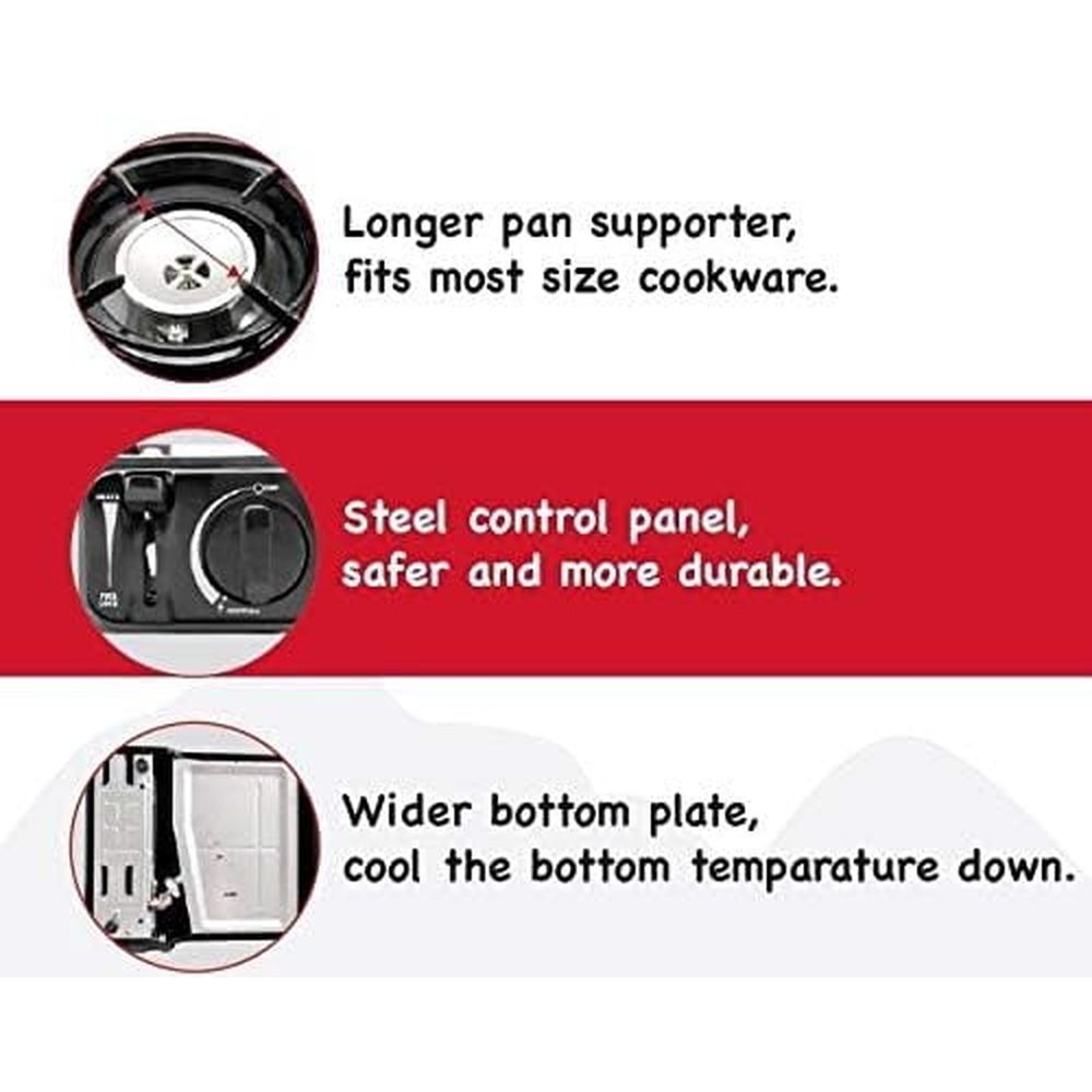 Gas Stove MS-2500 (Black),8000 BTU,Camp Stove,with Carrying Case