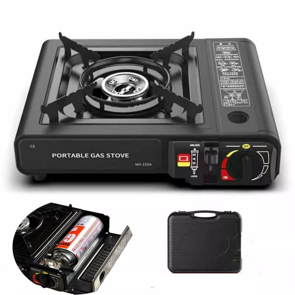 3000W Camping Stove 1-Burner Butane Stove 8000 BTU Portable Camping Stove Push-Button Stater W/ Case