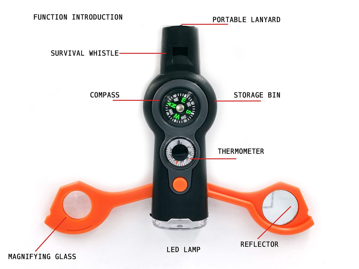 Emergency Whistle with Lanyard Safety Whistle Camping Hike Rescue Signal Survival Whistle Emergency Survival Function Whistle
