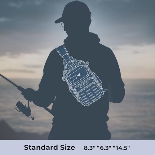 Multifunctional Sling Fishing Backpack For Anglers, Kayak, Hiking & Outdoor Fishing Trips (Olive Green)