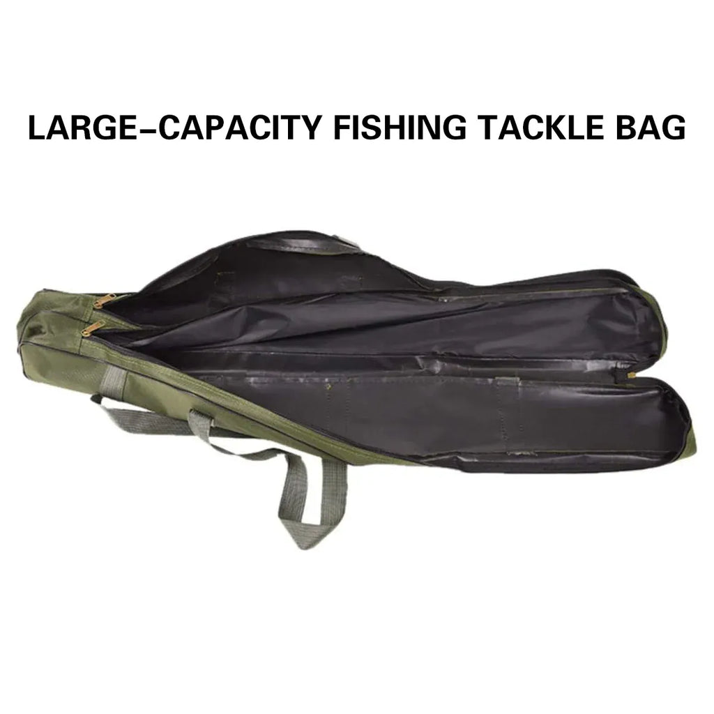 150cm Portable Foldable Fishing Rod Carrier Fish Pole Tools Storage Bag Case - Green