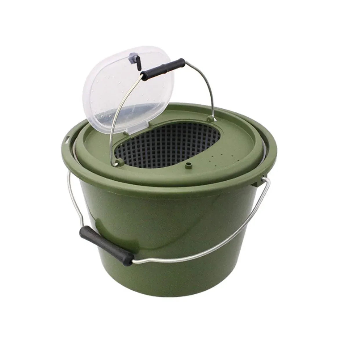 Portable Double Live Fish Bucket Breathable Fish Storage Container for Fishing - M