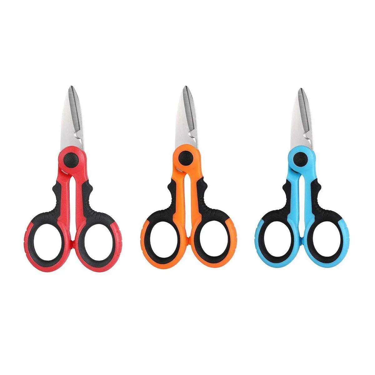 Multi Functional Serrated Fishing Scissors for Cutting Line Horse Fishing Gear - Blue