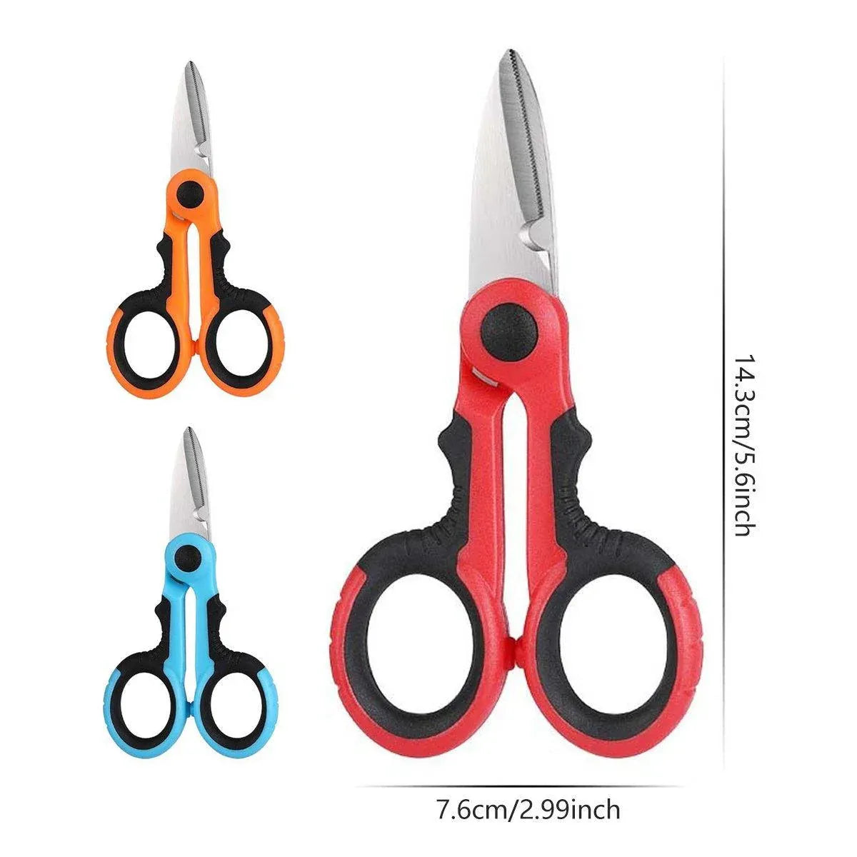 Multi Functional Serrated Fishing Scissors for Cutting Line Horse Fishing Gear - Blue