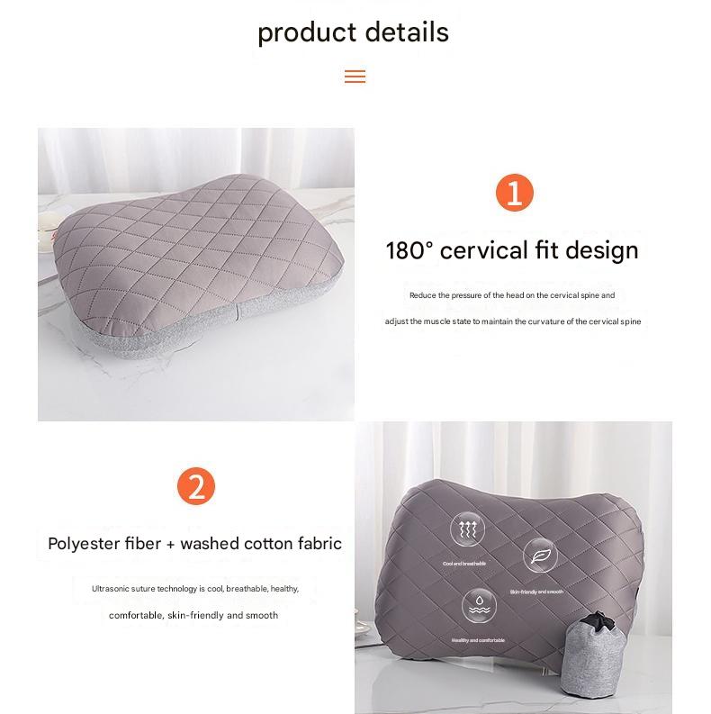 Inflatable Camping Pillow - Lightweight 46x32x12cm Travel Pillow 180g in Green