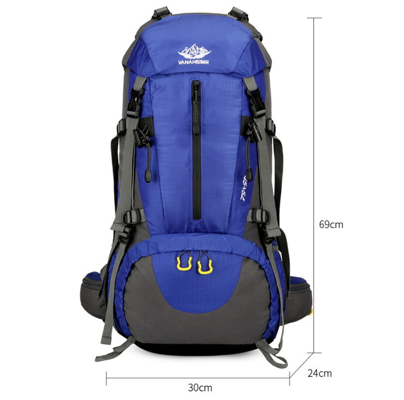 Blue Nylon Hiking Backpack - Multifunctional Outdoor Sports Bag