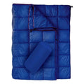 Blue Lightweight Travel Blanket with Buckle - 0.68kg Waterproof Nylon Poncho for Camping and Picnic - Compact Foldable Cover with Storage Bag