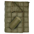 Green Lightweight Travel Blanket with Buckle - 0.68kg Waterproof Nylon Poncho for Camping and Picnic - Compact Foldable Cover with Storage Bag