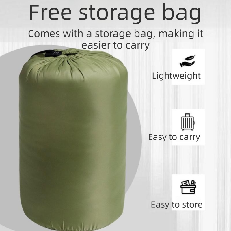 Green Lightweight Travel Blanket with Buckle - 0.68kg Waterproof Nylon Poncho for Camping and Picnic - Compact Foldable Cover with Storage Bag