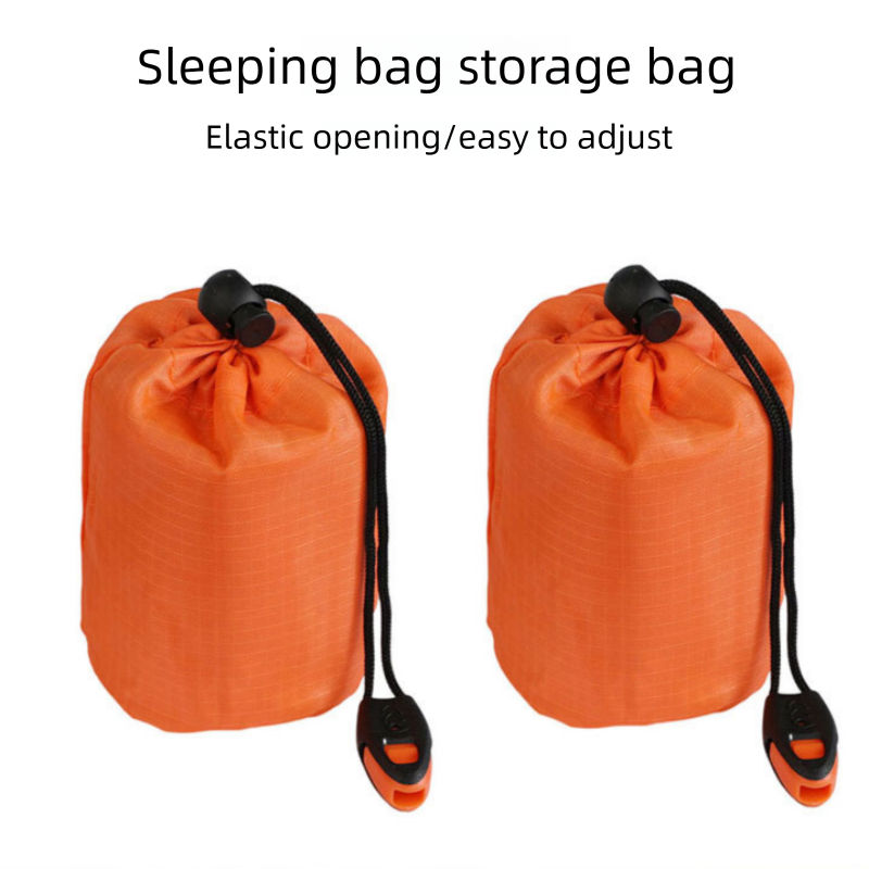 Orange Emergency Bivvy Survival Sleeping Bag - PE Aluminum Foil Thermal Blanket - Waterproof Windproof Heat Retention - Compact Outdoor Hiking Camping Safety Gear with Whistle